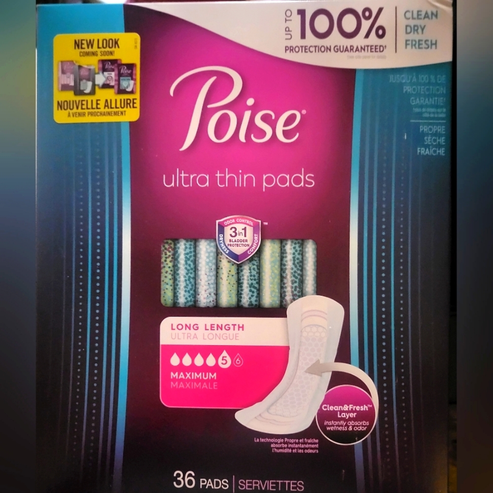 NITB, POISE PADS EXTRA LONG LEVEL 5 ABSORBENCY